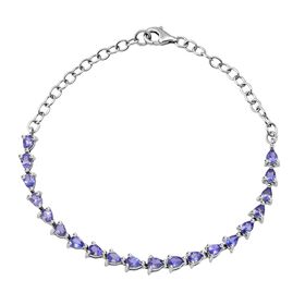 D'Joy Tansanit Armband ca. 18 cm 925 Silber rhodiniert ca. 2,72 ct.