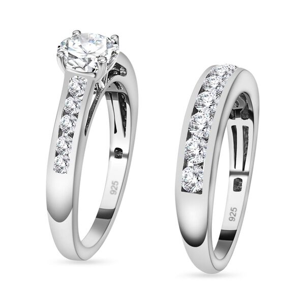 Funkelnde K&ouml;nigin- 2er-Set Moissanit Ringe- 1,46 ct. image number 5