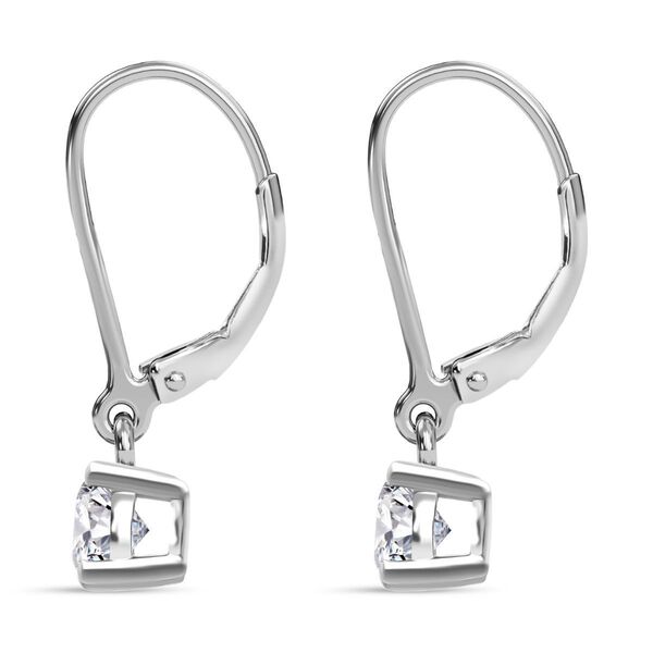 LUXURIANT SGL zertifizierte VS-GH Labor Rund-Diamant Ohrringe, 925 Silber rhodiniert - 1 ct. image number 3