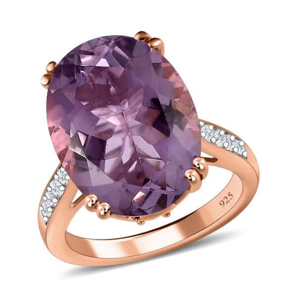 Rose De France Amethyst und Zirkon Cocktail Ring - 12,13 ct. image number 4