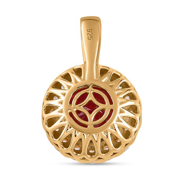 Synthetischer Padparadscha Saphir und Zirkon-Anhänger - 7,76 ct. image number 5