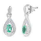 Luxuriant - AAA Lab Created Kolumbianischer Smaragd, Moissanit Ohrringe 925 Silber rhodiniert ca. 0,53 ct.