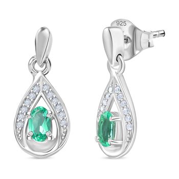 LUXURIANT AAA Labor kolumbianische Smaragd und Moissanit Ohrringe - 0,53 ct.