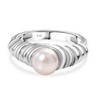 Süßwasser Perle Ring Messing (Größe 18.00), silberfarben