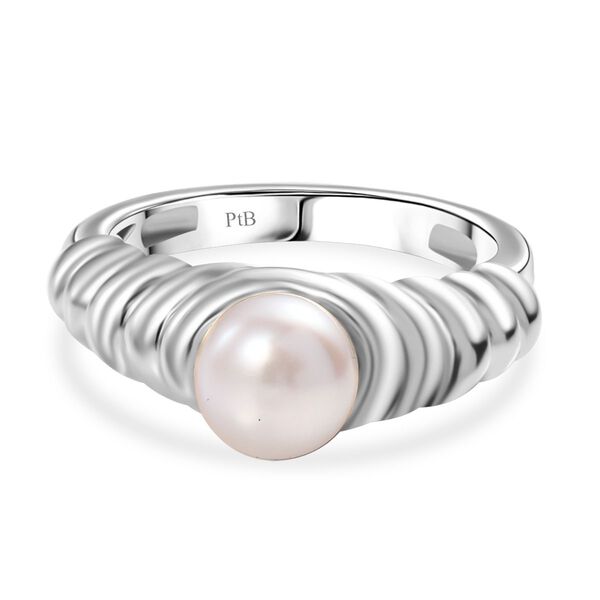 S&uuml;&szlig;wasser Perle (7-8 mm) Ring Nickelfreies Messing (Gr&ouml;&szlig;e 20.00) image number 0