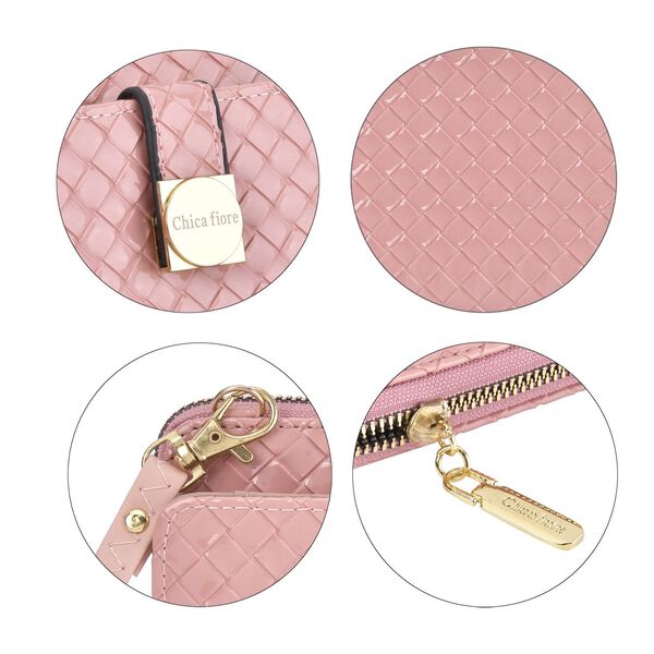 CLOSE OUT - gewebte Crossbody Tasche, Multif&auml;cher, Rosa image number 7