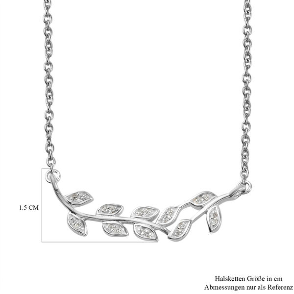 Wei&szlig;er Zirkonia Halskette 45 cm 925 Silber ca. 0,18 ct image number 7