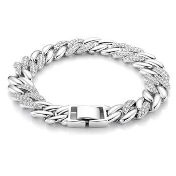 Wei&szlig;er Zirkonia Armband ca. 18.5 cm Nickelfreies Messing