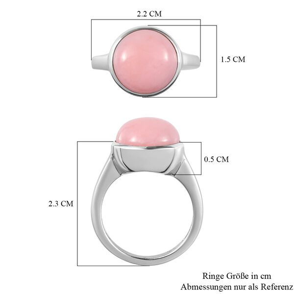 Natürlicher Peruanischer Rosa-Opal Ring, 925 Silber platiniert, ca. 5.79 ct image number 7