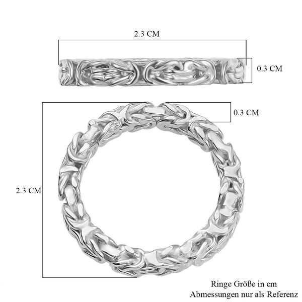 Handgefertigter Bandring im byzantinischen Ketten-Design, 925 Silber rhodiniert image number 6