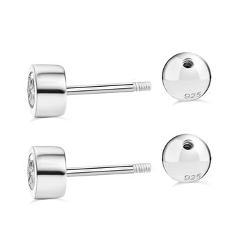 Moissanit Ohrringe, 925 Silber rhodiniert - 0,46 ct.