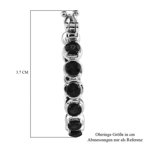 Schwarze Spinell-Creolen, Edelstahl ca. 7,10 ct image number 5