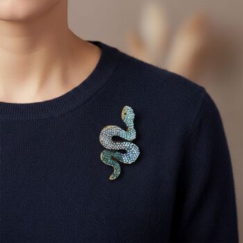 Mehrfarbiger Kristall Brosche Antikes Gold