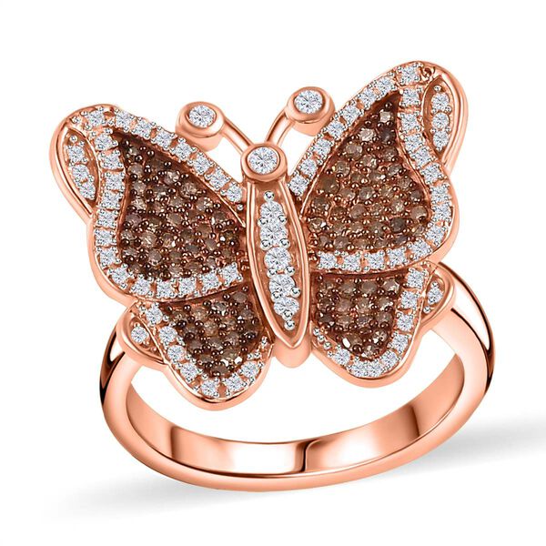 GP Kollektion Weißer Diamant Ring 925 Silber Roségold Vermeil (Größe 17.00) ca. 0.75 ct image number 4