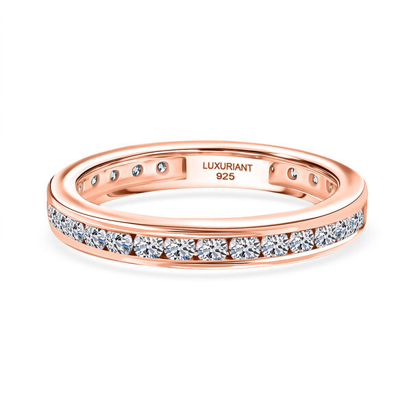 LUXURIANT SGL zertifizierter VS-EF Labor Diamant Ring, 925 Silber 750 Ros&eacute;gold Vermeil - 0,99 ct. image number 0