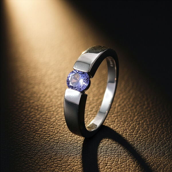 D'Joy Tansanit Ring 925 Silber rhodiniert (Gr&ouml;&szlig;e 18.00) ca. 0,50 ct image number 1