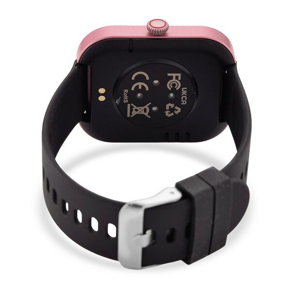 G21 Smartwatch, 2.01 Zoll HD Display, Pink-Schwarzes Silikonarmband image number 6