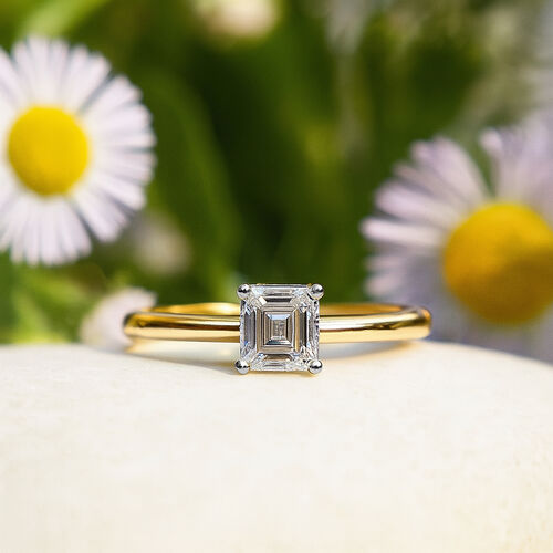 LUXURIANT DIAMOND - Lab Grown Diamant VS-EF SGL zertifiziert Ring, 925 Silber 750 Gelbgold Vermeil (Größe 17.00) ca. 0,50 ct image number 1