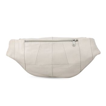100% Echtleder-G&uuml;rteltasche in Stepp-Optik, 21,5x16,5 cm, Beige
