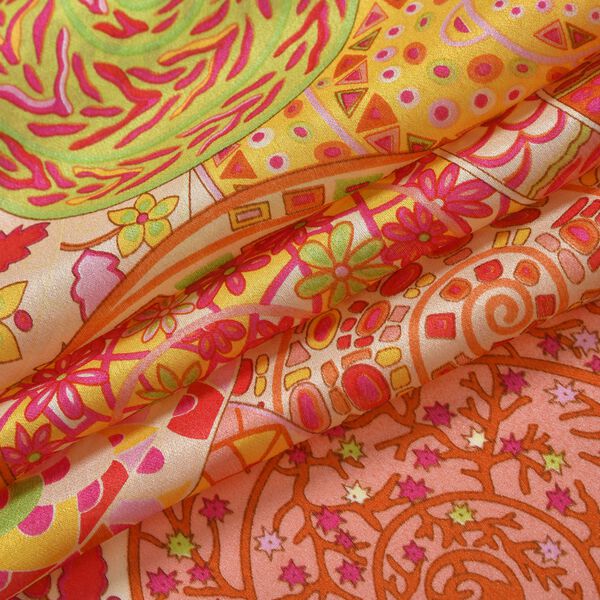 LA MAREY - Seidenschal aus 100% Maulbeerseide, bunte Mandala image number 3