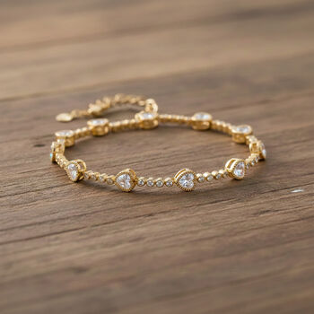 Wei&szlig;er Zirkonia Armband ca. 18.5 cm Nickelfreies Messing Standard