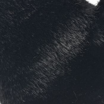 Flauschige F&auml;ustlinge mit Kunstfell und Strickb&uuml;ndchen, Einheitsgr&ouml;&szlig;e, Schwarz