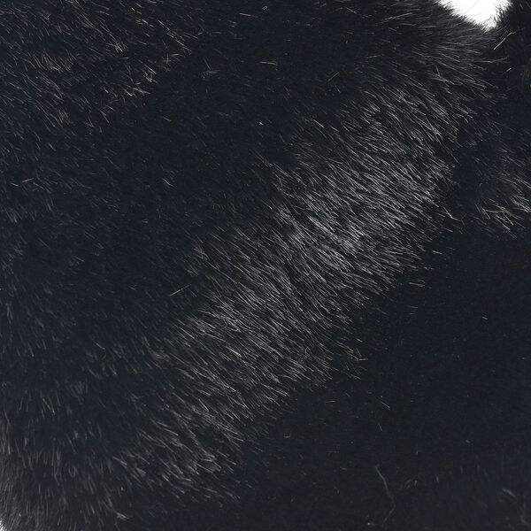 Flauschige F&auml;ustlinge mit Kunstfell und Strickb&uuml;ndchen, Einheitsgr&ouml;&szlig;e, Schwarz image number 4