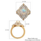 Natürlicher Äthiopischer Opal und Zirkon Ring 925 Silber vergoldet  ca. 1,88 ct image number 6
