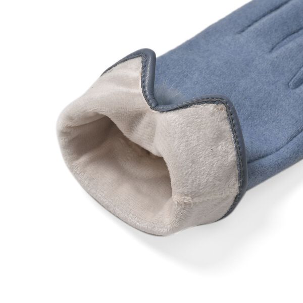 Kaschmir Handschuhe mit Supersoft Mikroplusch futter, Blau image number 5