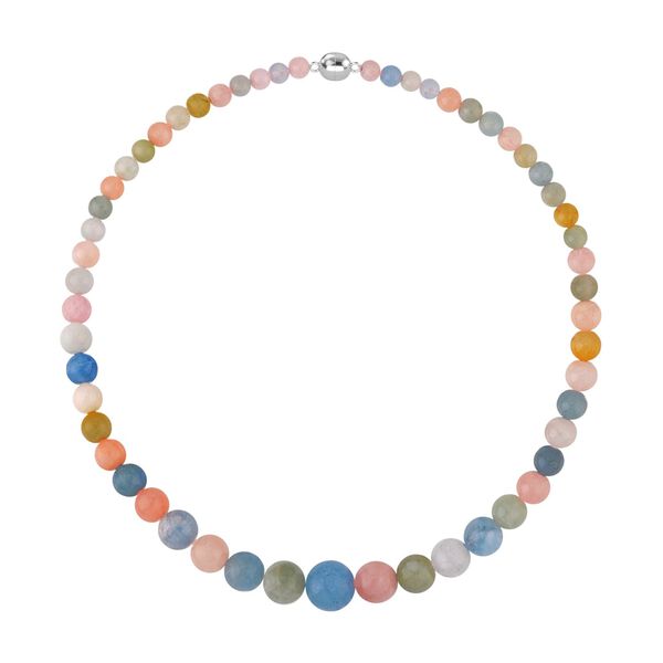 Runde, mehrfarbige Beryll-Perlen-Halskette image number 0