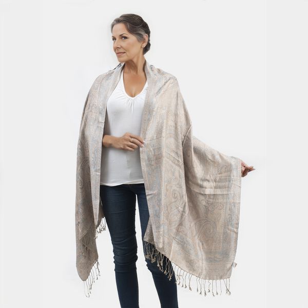 Premium Kollektion - gewebter Schal, Cr&egrave;me image number 2