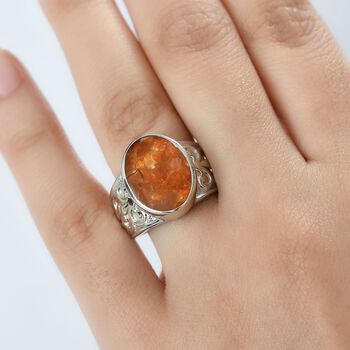 Feuer Opal Matrix Ring 950 Kupfer (Gr&ouml;&szlig;e 18.00) ca. 5,50 ct