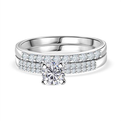 Lustro Stella Wei&szlig;er Zirkonia Ring 925 Silber rhodiniert (Gr&ouml;&szlig;e 17.00)