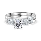 Lustro Stella Weißer Zirkonia Ring 925 Silber rhodiniert (Größe 17.00)