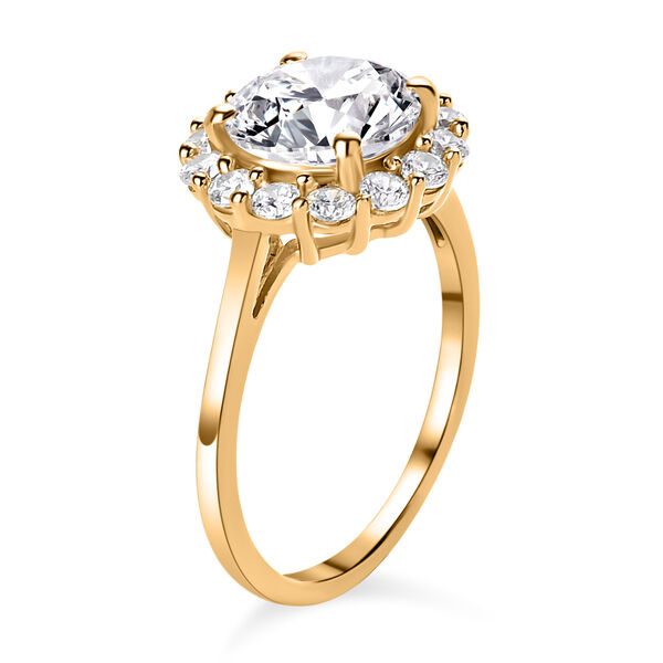 LUSTRO STELLA - wei&szlig;er Zirkonia-Ring, 925 Silber vergoldet (Gr&ouml;&szlig;e 16.00) ca. 4,36 ct image number 5