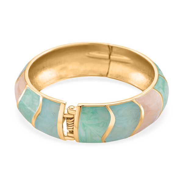 Emaille-Armreif, geometrisches Design, ca. 18 cm, Blau image number 5