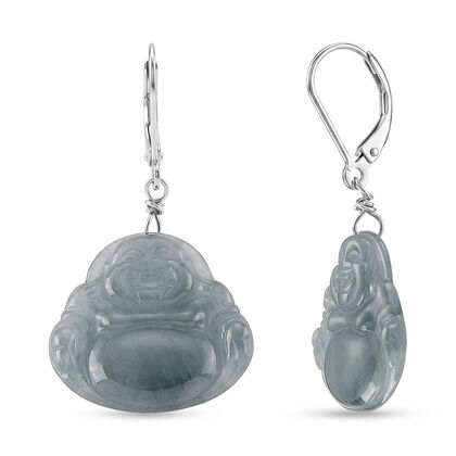 D'Joy Nat&uuml;rlicher Olmek Jadeit Ohrringe 925 Silber Rhodiniert ca. 20.00 ct