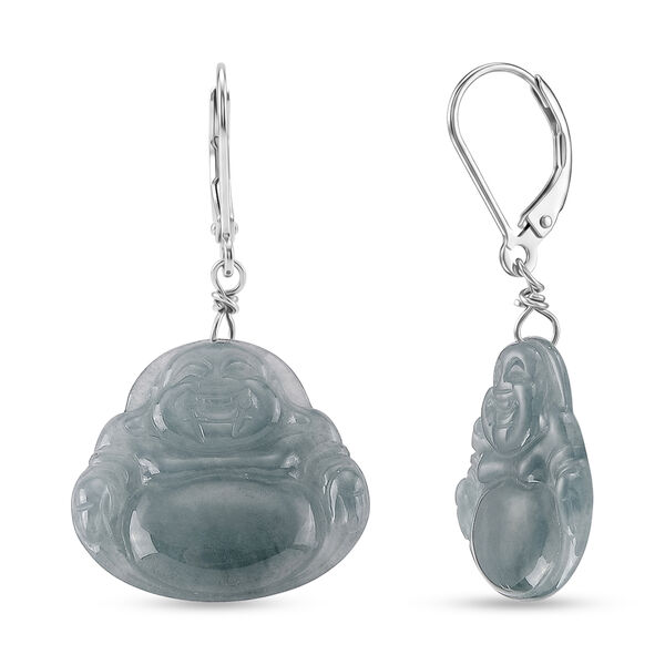 D'Joy Nat&uuml;rlicher Olmek Jadeit Ohrringe 925 Silber Rhodiniert ca. 20,00 ct.