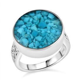 Sleeping Beauty Matrix Türkis Ring Messing (Größe 21.00) ca. 8,15 ct