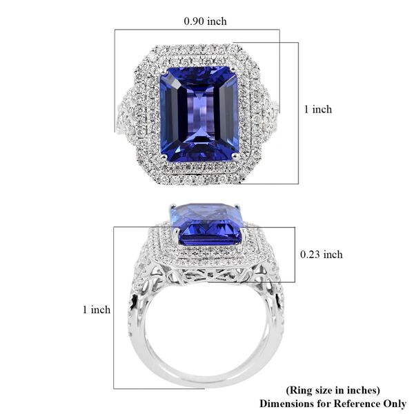 RHAPSODY AAAA Tansanit und VS-EF Diamant Ring in 950 Platin - 8 ct. image number 5
