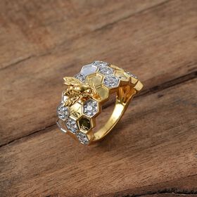 J Francis gefertigt mit SWAROVSKI- Zweifarbiger Swarovski Zirkonia Ring