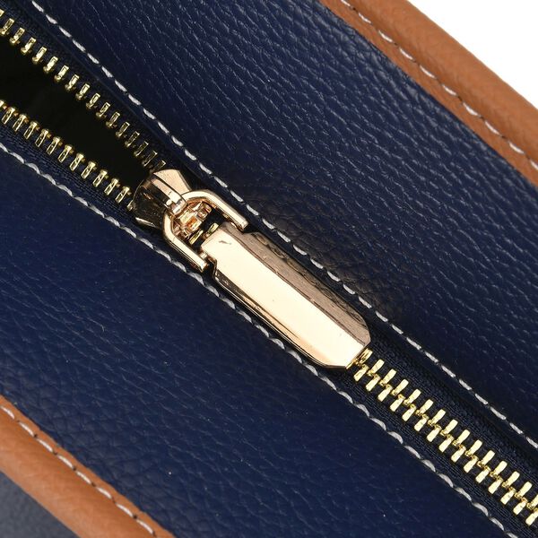 Hochwertige Echtleder Handtasche, blau image number 6