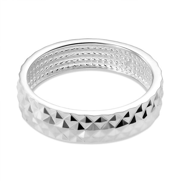 Bandring mit Diamantschliff-Muster in 925 Silber image number 6