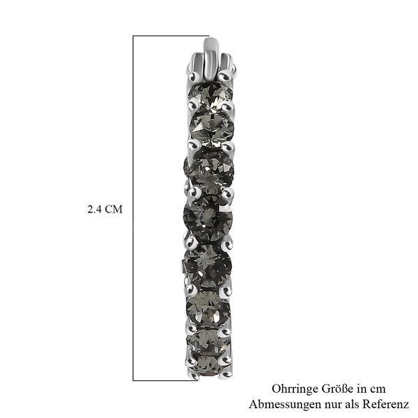 J Francis gefertigt mit SWAROVSKI- Schwarze Diamant Swarovski-Kristall Inside-Out-Creolen image number 5