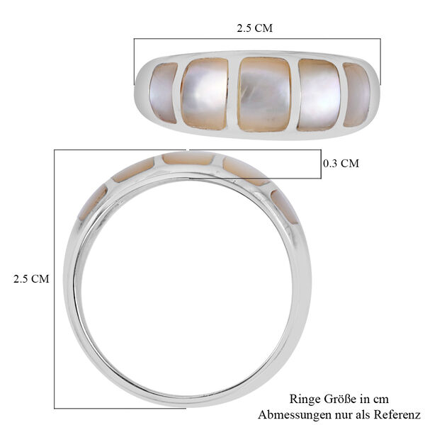 Royal Bali Kollektion - Perlmutt Ring 925 Silber image number 6