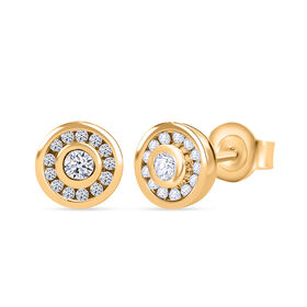 LUXURIANT DIAMOND- SI-GH Labor Diamant Ohrringe, 925 Silber Gelbgold Vermeil - 0,25 ct.