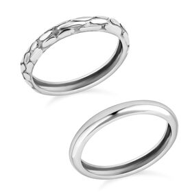 Royal Bali Kollektion- 2er-Set Drachenhaut Bandringe