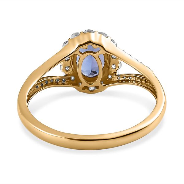 AAA Tansanit und Diamant Ring in 585 Gelbgold - 1,44 ct. image number 6