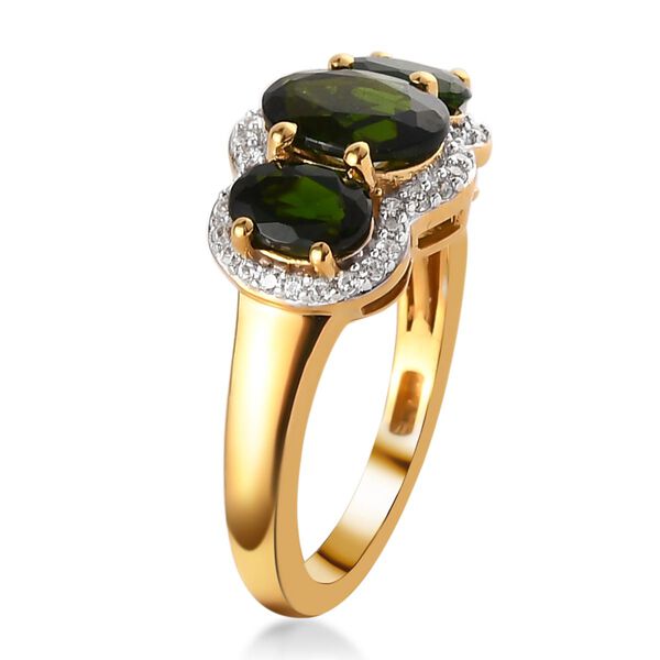 Nat&uuml;rlicher Chromdiopsid-Ring, 925 Silber vergoldet  ca. 2,60 ct image number 6