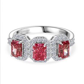 LUXURIANT DIAMOND- VS rosa und VS-EF weißer Labor Diamant Ring in 950 Platin - 2 ct.